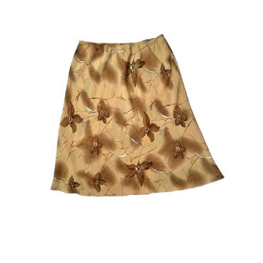 Vintage Tabloid Floral Satin Midi Skirt Size 14 C… - image 2