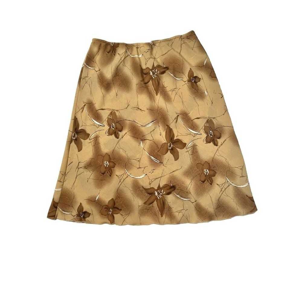 Vintage Tabloid Floral Satin Midi Skirt Size 14 C… - image 5