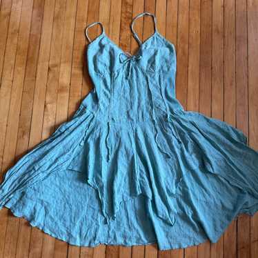 Next Light Blue Layered spaghetti strap dress - s… - image 1