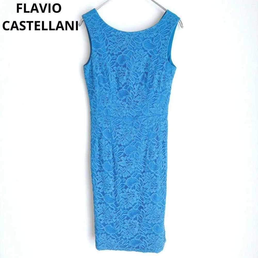 Flavio Castellani One-piece Sleeveless Lace L Blu… - image 1