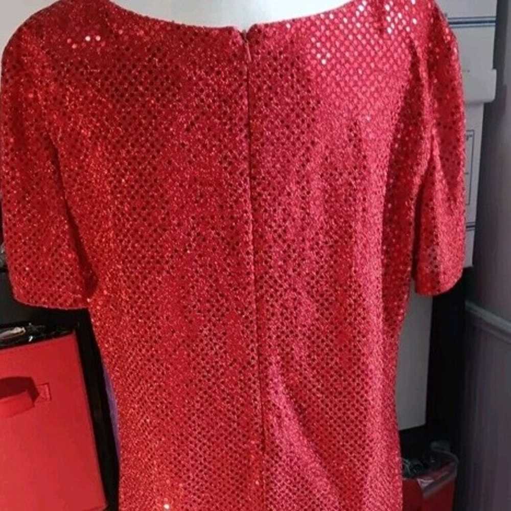 MOLLY MALLOY Vintage Ladies Red Sequined 2-Layer … - image 3