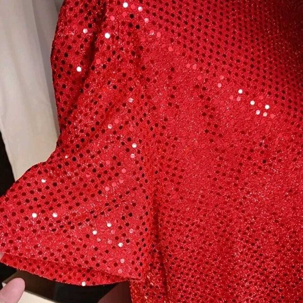 MOLLY MALLOY Vintage Ladies Red Sequined 2-Layer … - image 8