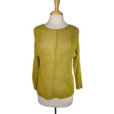 Eileen Fisher EILEEN FISHER Yellow-Green Open Kni… - image 1