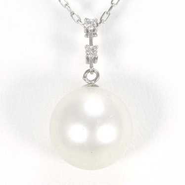 Other Other K18 White Gold Pearl Necklace with Di… - image 1