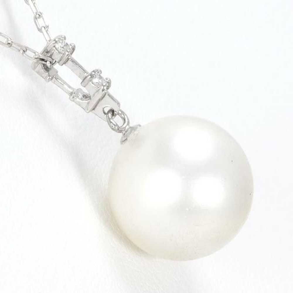 Other Other K18 White Gold Pearl Necklace with Di… - image 2