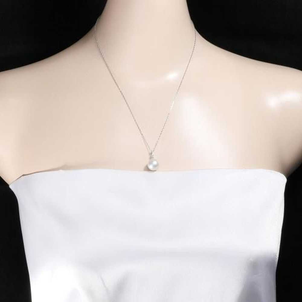 Other Other K18 White Gold Pearl Necklace with Di… - image 3