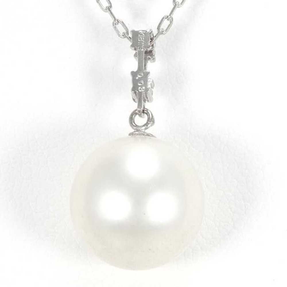 Other Other K18 White Gold Pearl Necklace with Di… - image 4