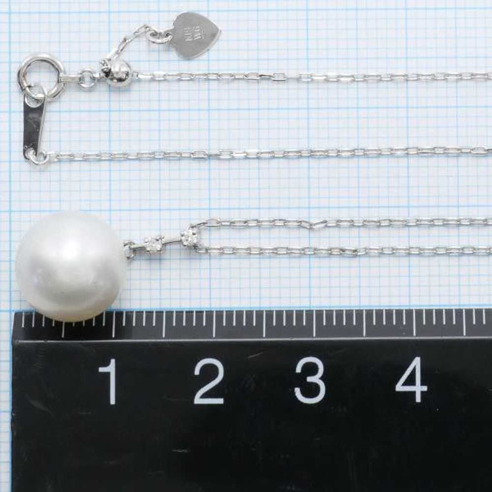 Other Other K18 White Gold Pearl Necklace with Di… - image 5