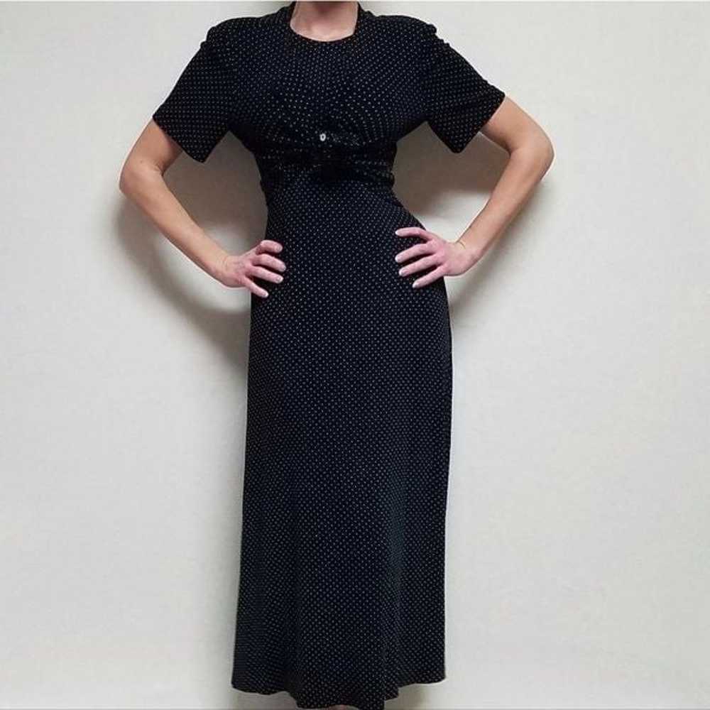 Vintage Ronni Nicole Black Swiss Dot Sleeveless M… - image 2