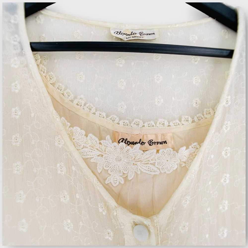 Vintage Alexander Brown Crinkle Eyelet Lace Layer… - image 3