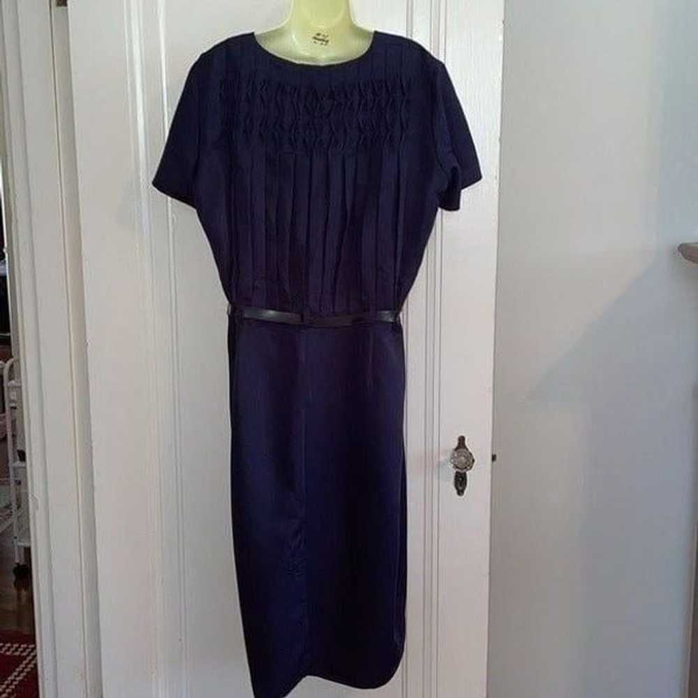 Vtg 80s/90s Together dark navy dress with unique … - image 5