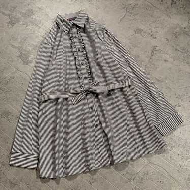 【BRICK HOUSE】(LL) Stripe frill shirt one-piece wi… - image 1