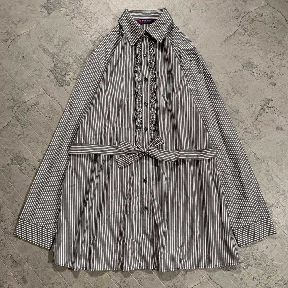 【BRICK HOUSE】(LL) Stripe frill shirt one-piece wi… - image 2