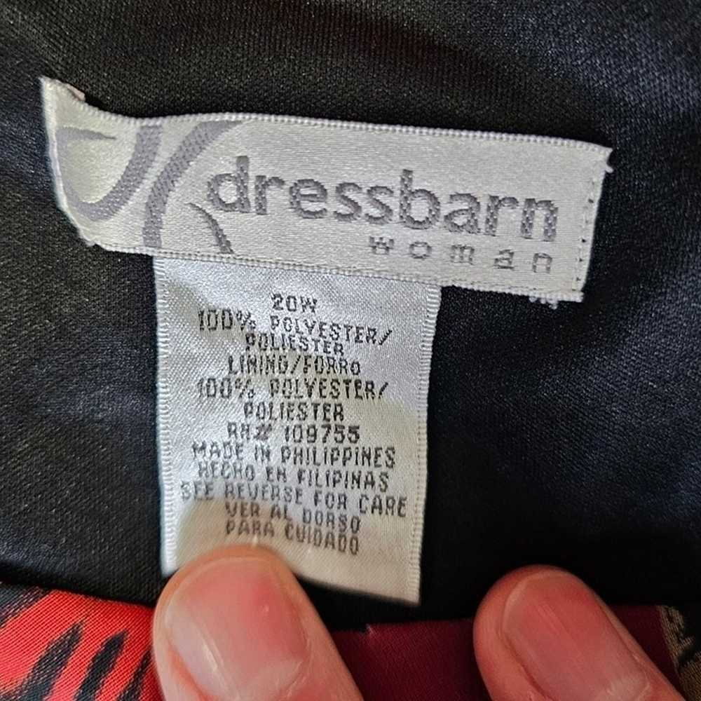 Dressbarn Size 20W Black Sleeveless Pink Floral V… - image 5