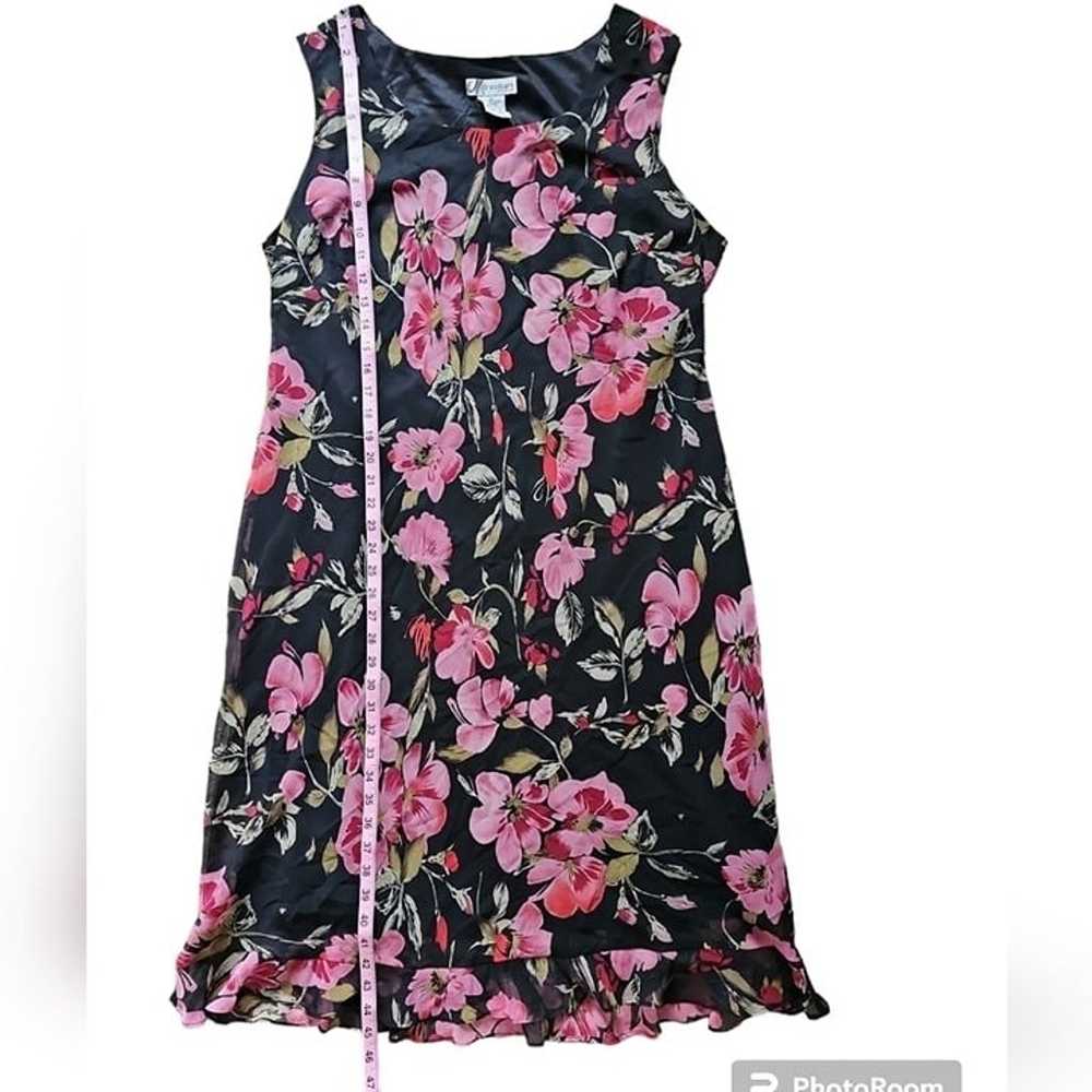 Dressbarn Size 20W Black Sleeveless Floral Vintag… - image 7