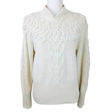 Sarah Taylor Collection VTG SZ M Cable Knit Cream… - image 1