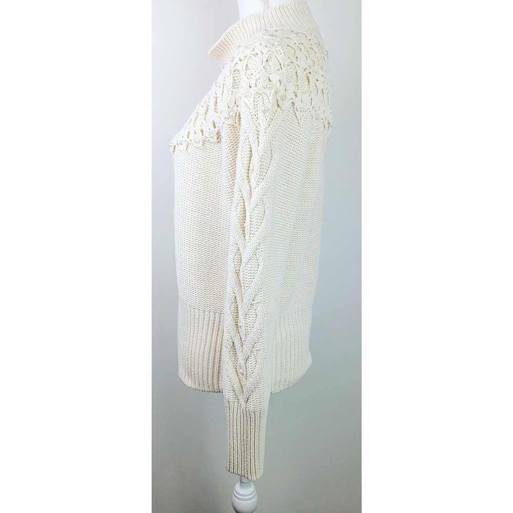 Sarah Taylor Collection VTG SZ M Cable Knit Cream… - image 5