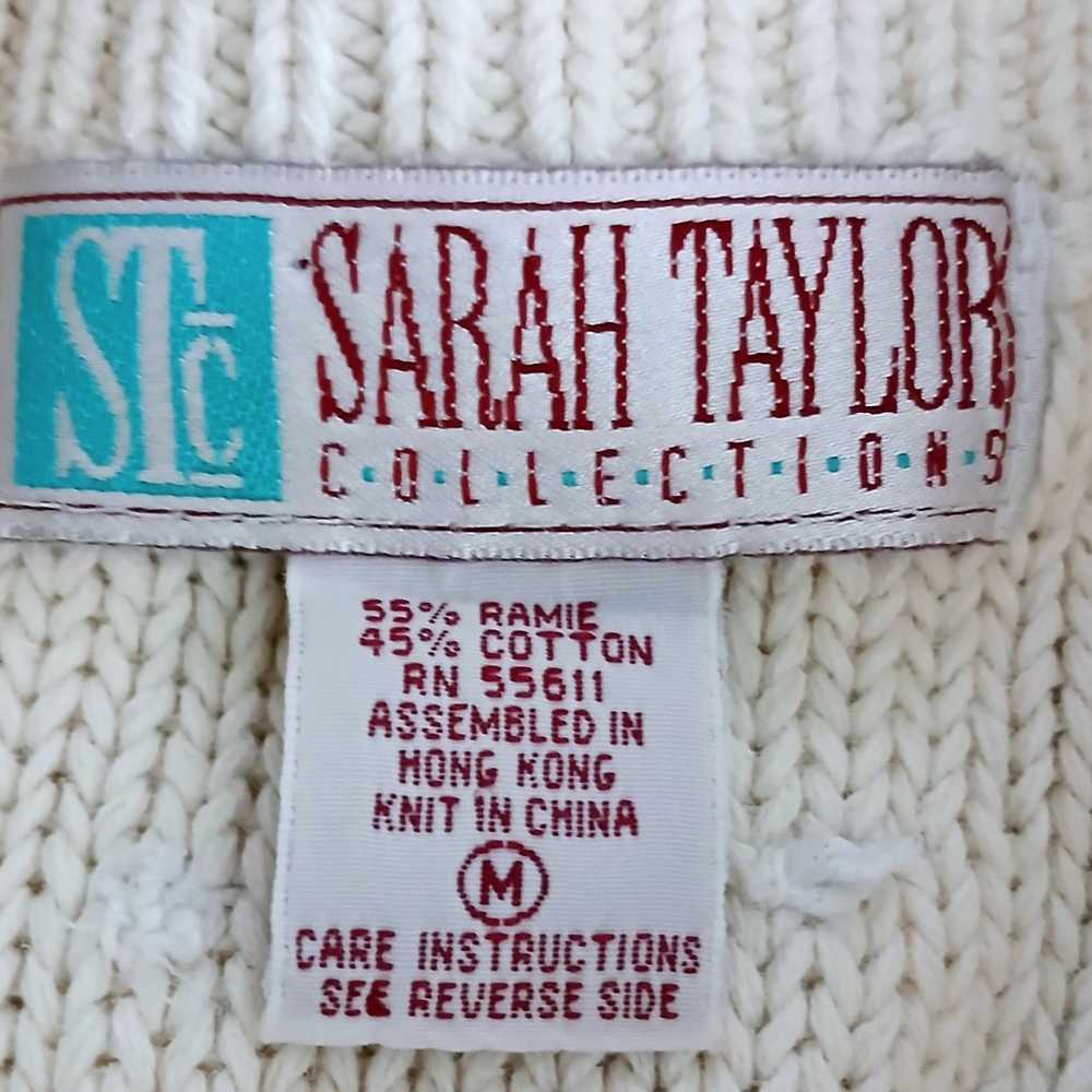 Sarah Taylor Collection VTG SZ M Cable Knit Cream… - image 9