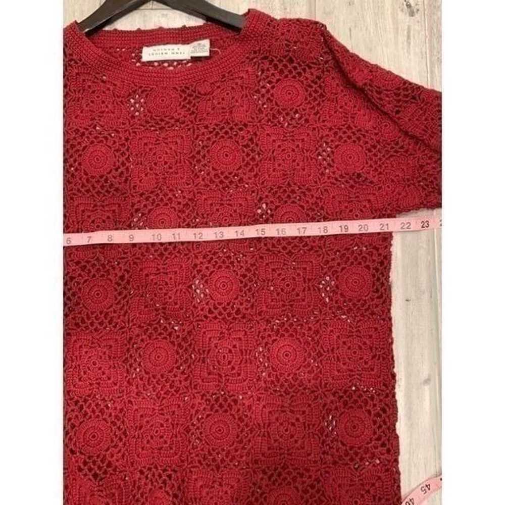 Vintage Wine Crochet Sweater Tunic M - image 9