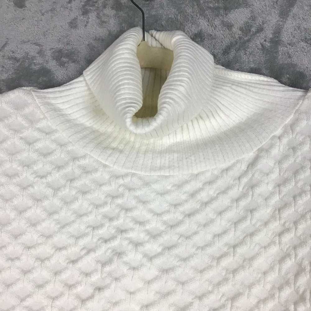 Topshop Women's XL Ivory Turtleneck Waffle Knit S… - image 11