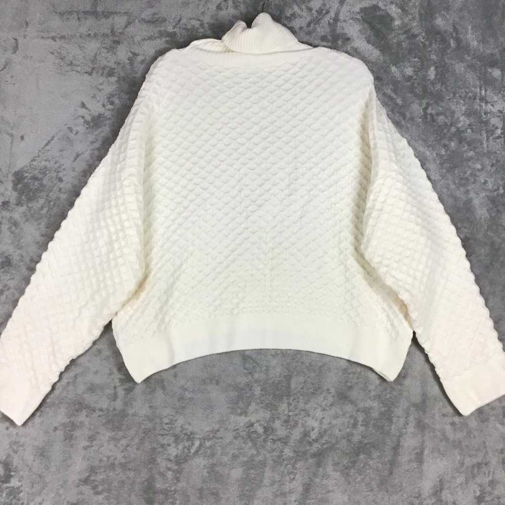 Topshop Women's XL Ivory Turtleneck Waffle Knit S… - image 2