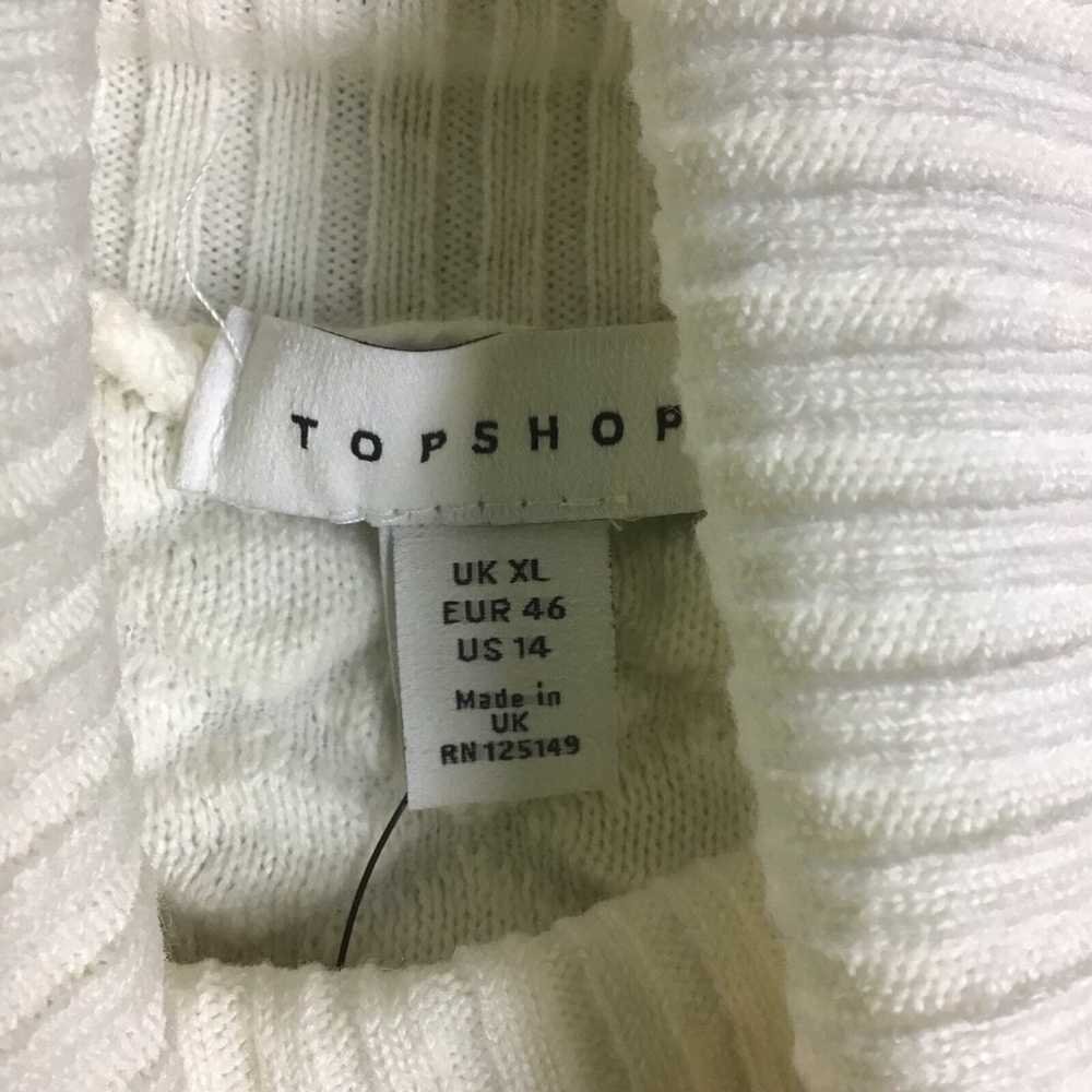 Topshop Women's XL Ivory Turtleneck Waffle Knit S… - image 6