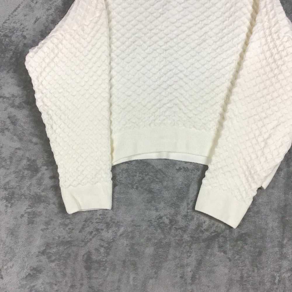 Topshop Women's XL Ivory Turtleneck Waffle Knit S… - image 8