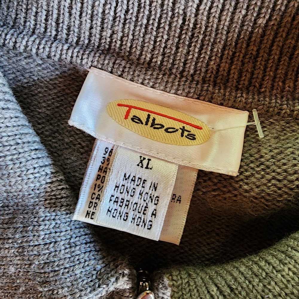 Talbots Fair Isle Sweater Women XL Full Zip Wool … - image 3