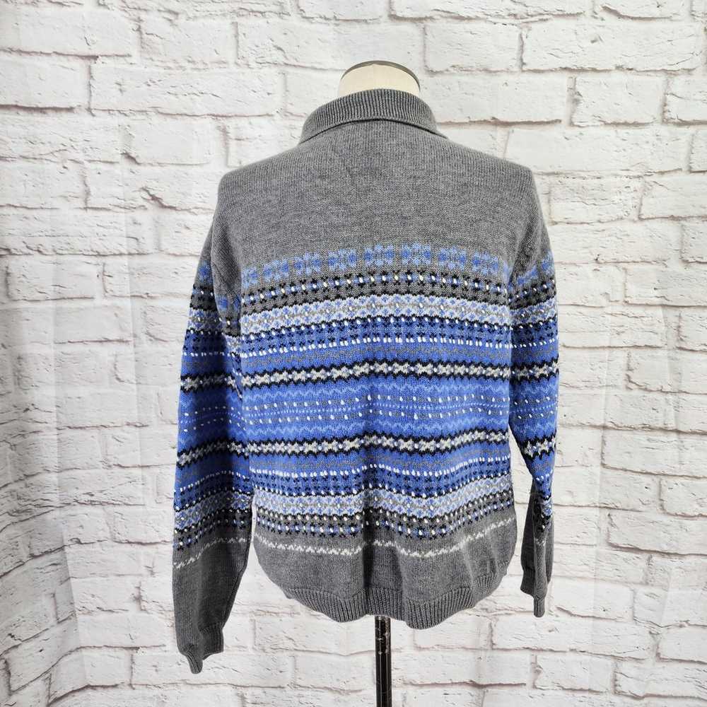 Talbots Fair Isle Sweater Women XL Full Zip Wool … - image 5