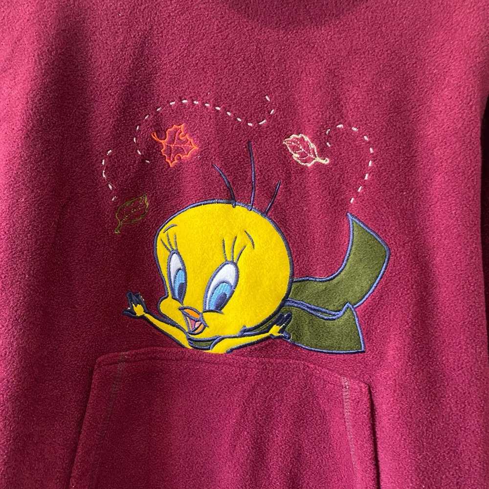 VINTAGE LOONEY TUNES TWEETY FLEECE PULLOVER - image 2