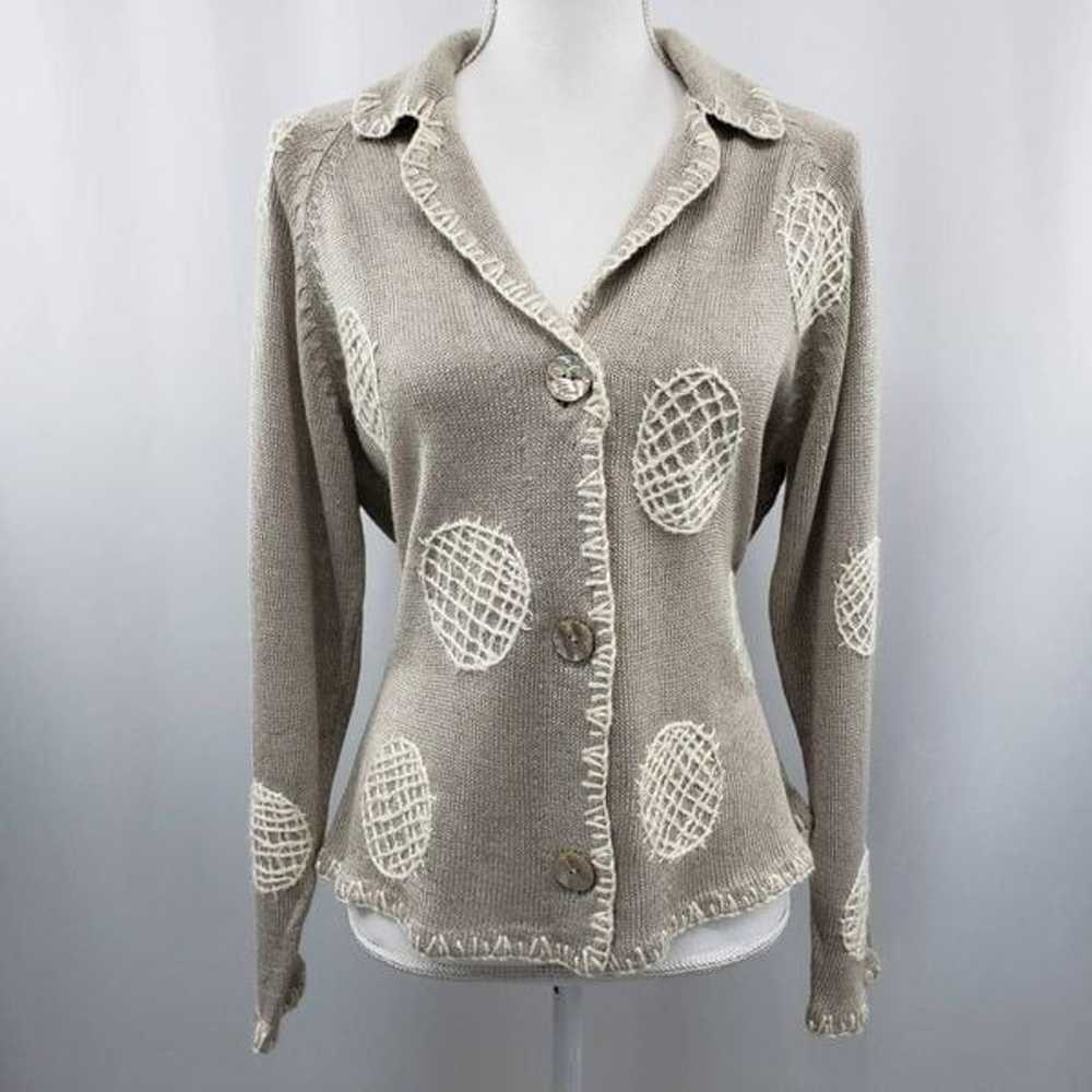 Michael Simon Vintage 1990s Sweater Cardigan Knit… - image 1