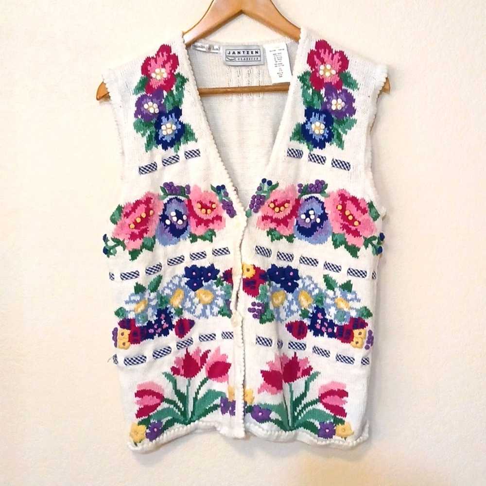 Vintage Jantzen classics embroidered spring bloom… - image 1