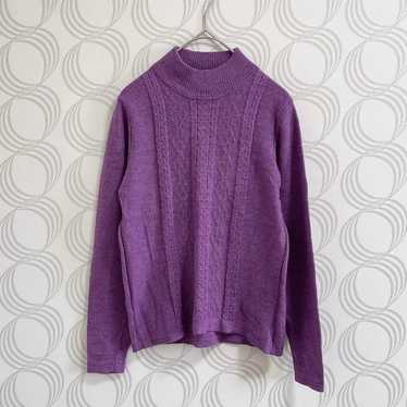 Mause♡ High-neck High-gauge Knit Cable Knit 100% … - image 1