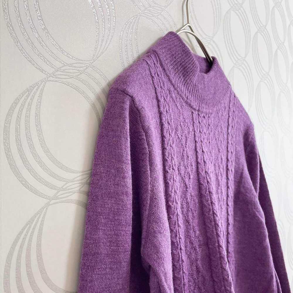 Mause♡ High-neck High-gauge Knit Cable Knit 100% … - image 7