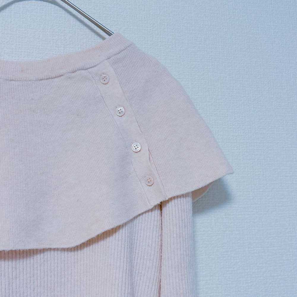 【La Lieve Vanille】Flare Sleeve Cape Knit Top Pink… - image 4