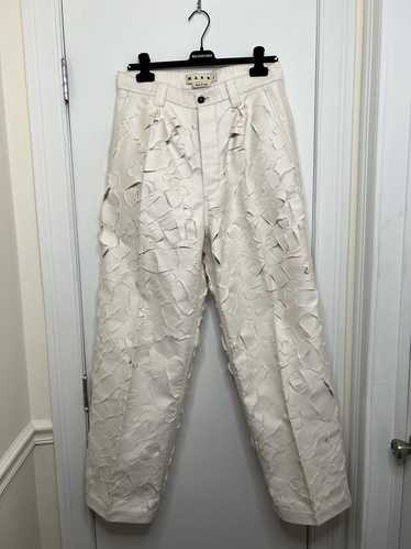 Marni Marni Cutout Distressed White Pants sz 42