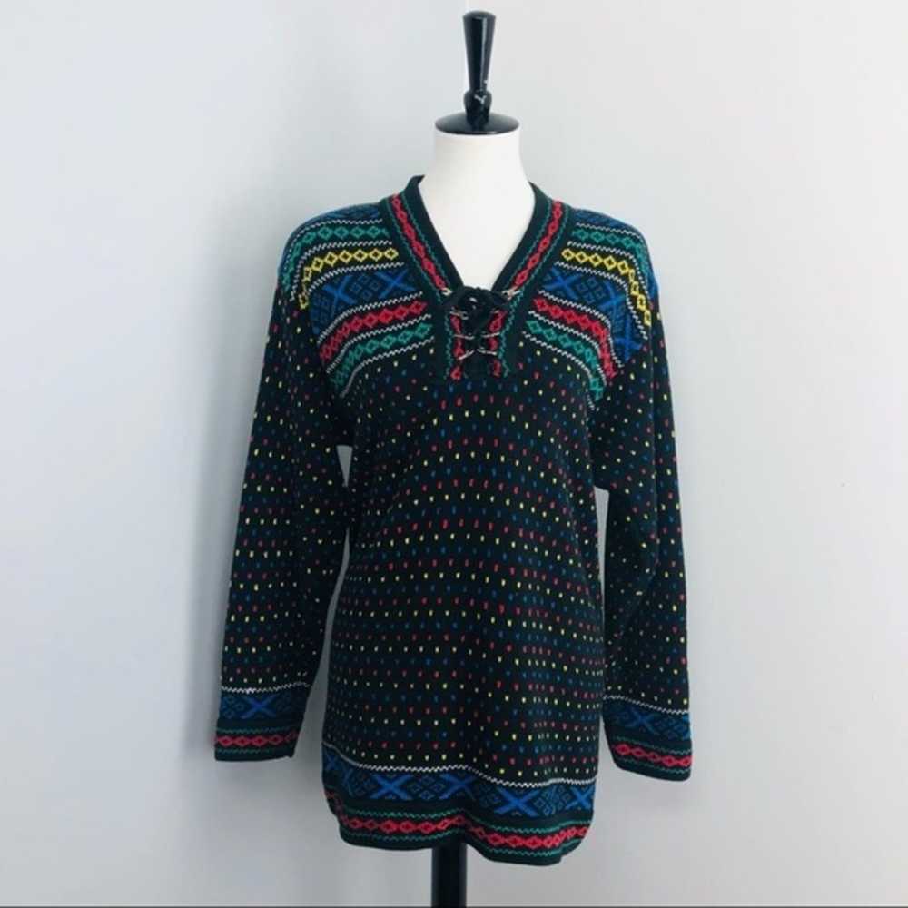 Liz Wear Claiborne Vintage Ski Sweater Womens Med… - image 8