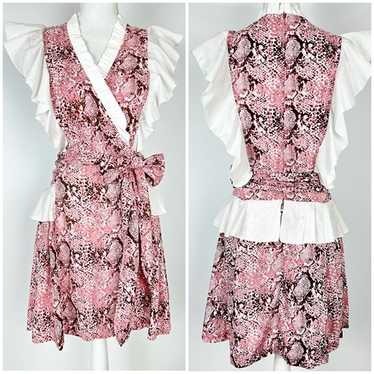 Feather & Find Python Snake Print Ruffle Sleeve W… - image 1