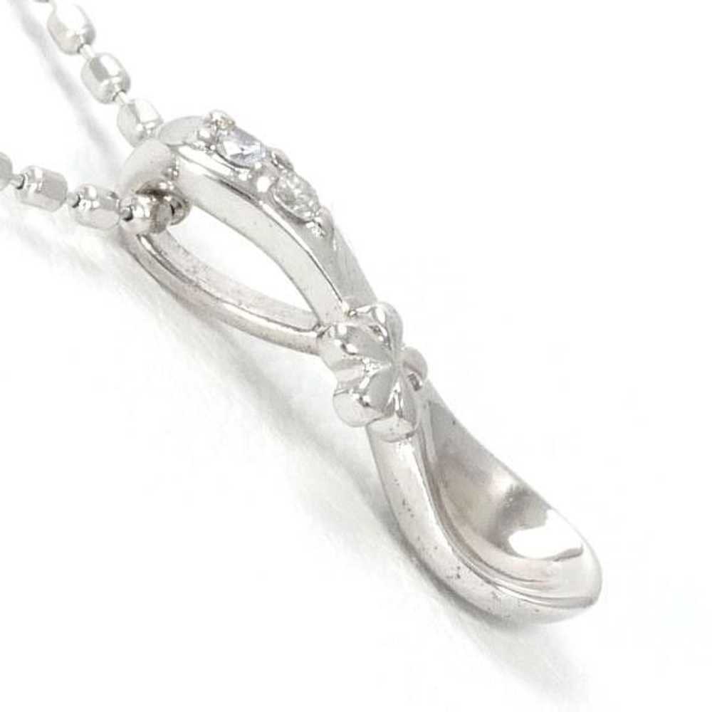 Other Other K18 White Gold Diamond Necklace 39cm … - image 2