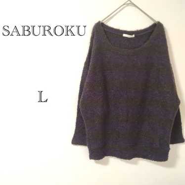 Subrock Border Knit [L] Crew Neck Loose Casual