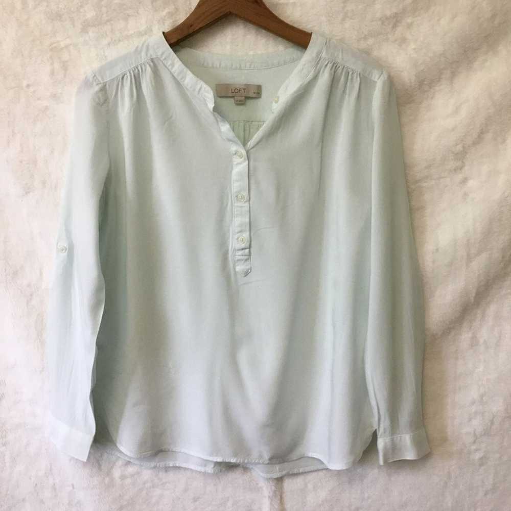 Loft Loft Mint Green Long Sleeve Shirt - image 1