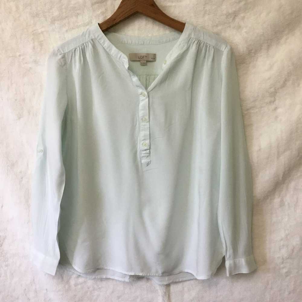 Loft Loft Mint Green Long Sleeve Shirt - image 2