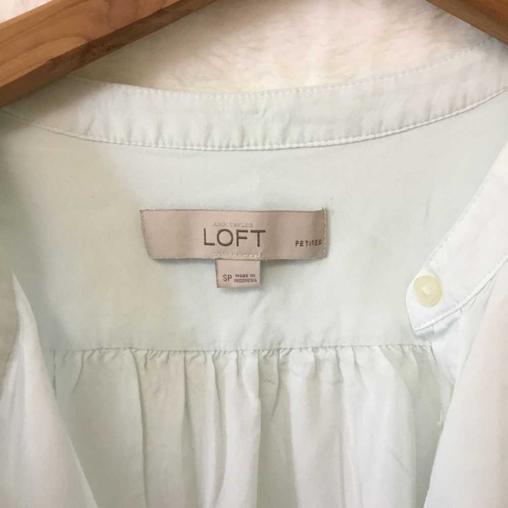 Loft Loft Mint Green Long Sleeve Shirt - image 3