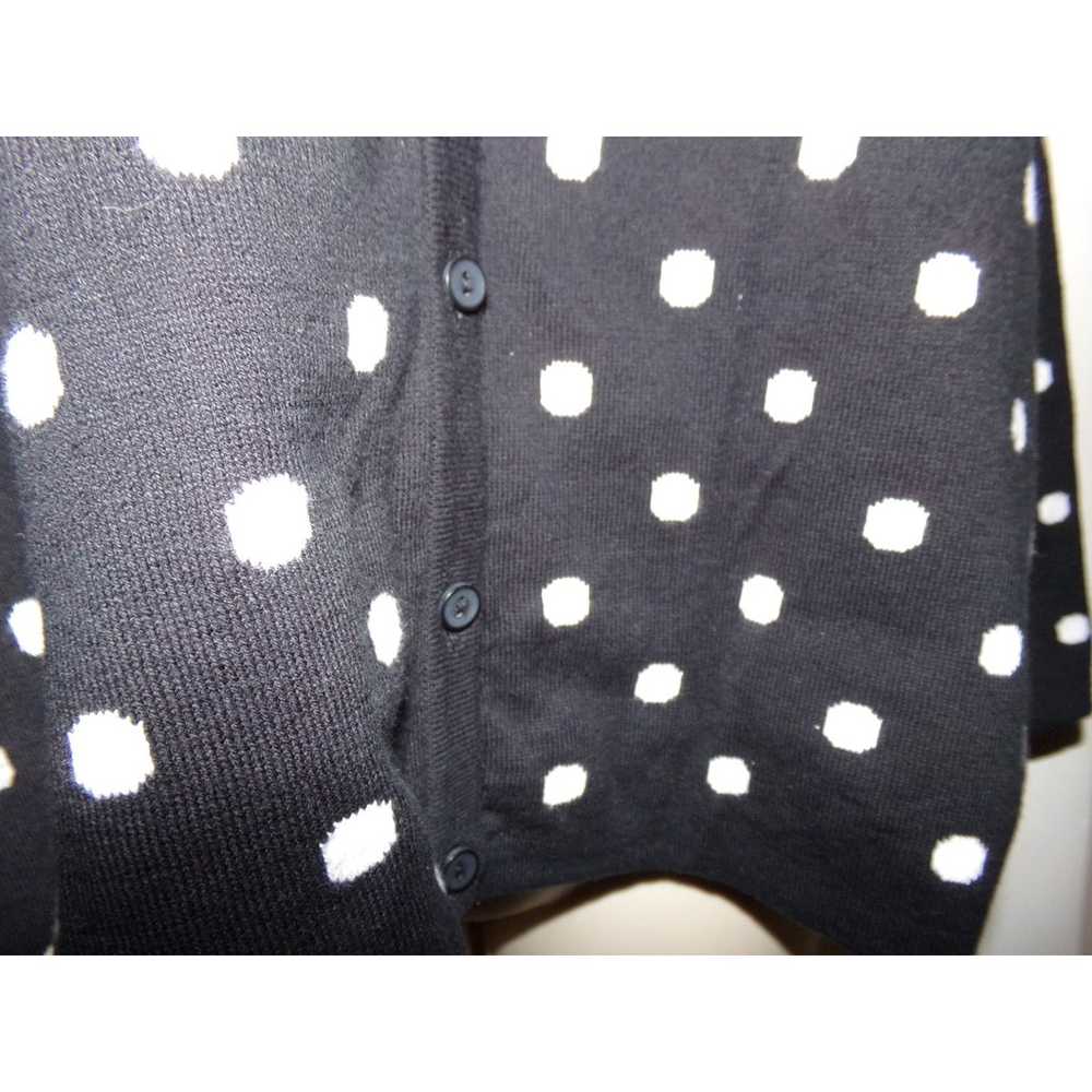 Vintage Liz & Co navy and white polka dot cardiga… - image 2