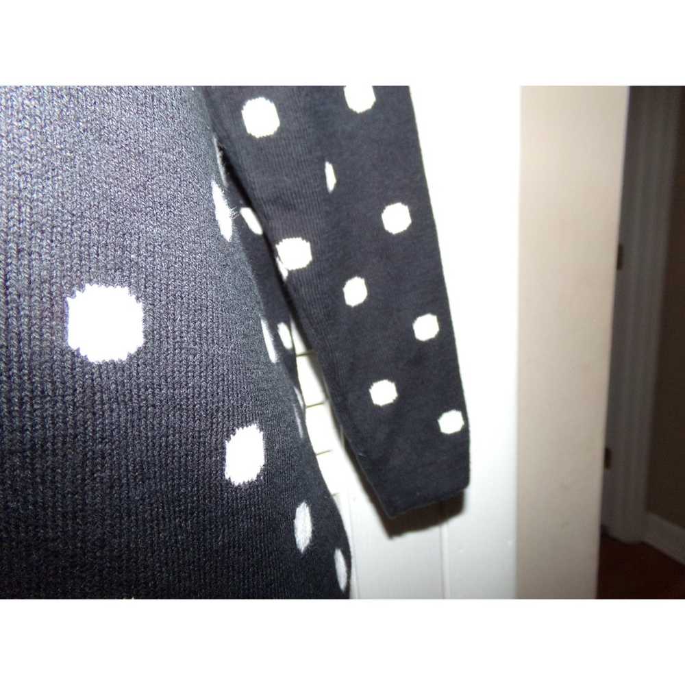 Vintage Liz & Co navy and white polka dot cardiga… - image 3