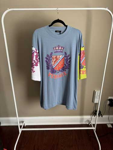 Versace Versace Light Blue Oversized Crest T Shirt - image 1