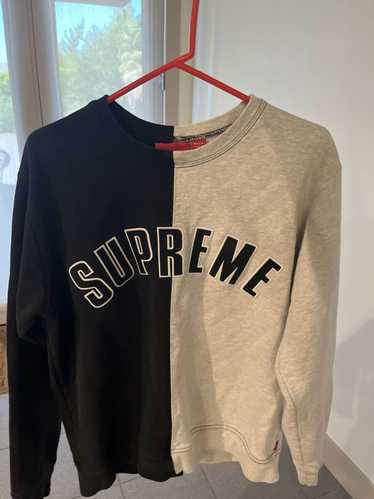 Supreme Supreme split color crewneck black/white