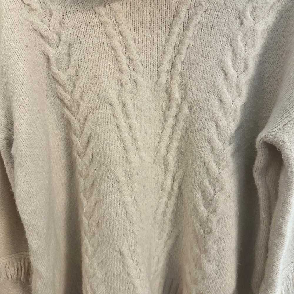 Vintage America Beige Sweater W/Fringe Women’s Si… - image 3