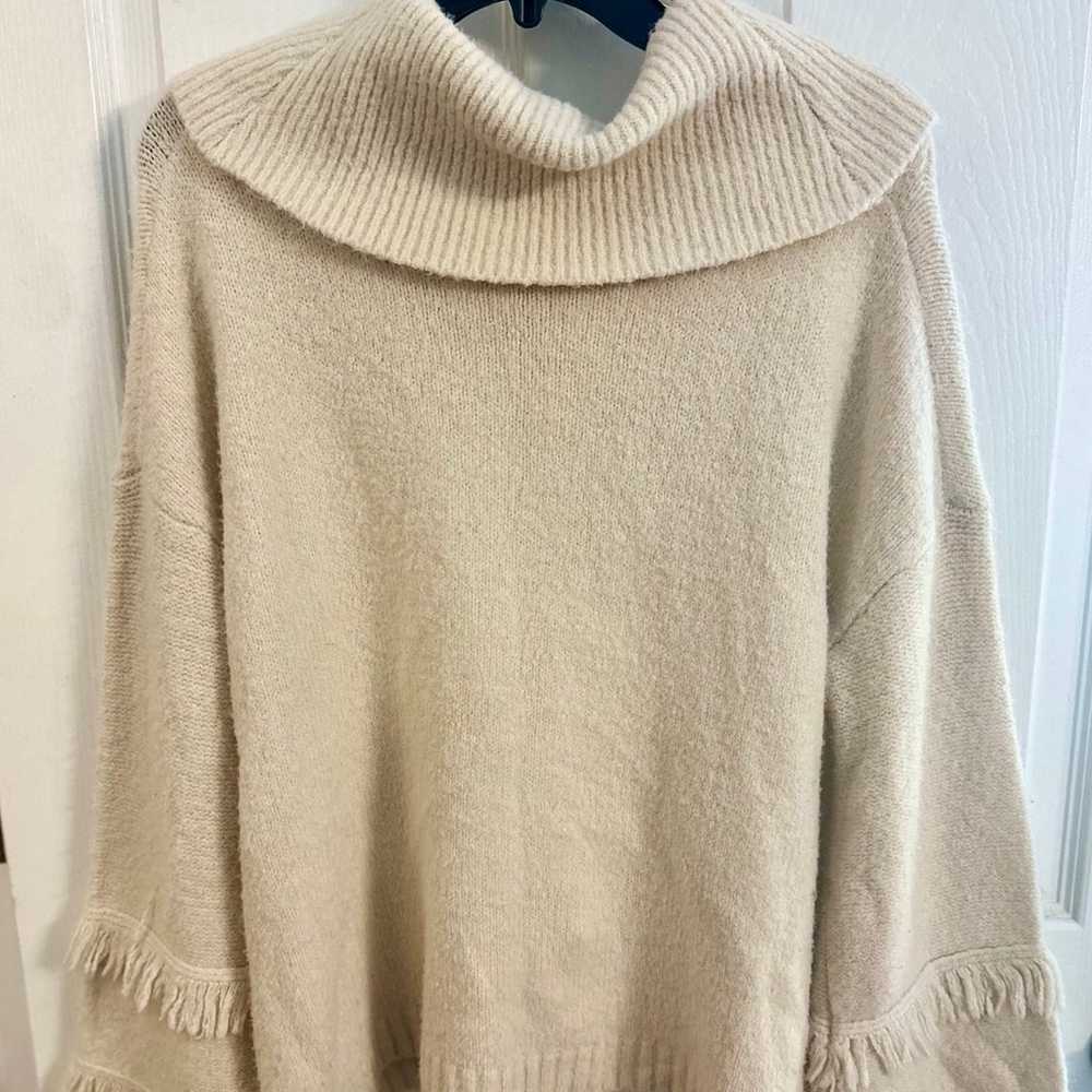 Vintage America Beige Sweater W/Fringe Women’s Si… - image 6