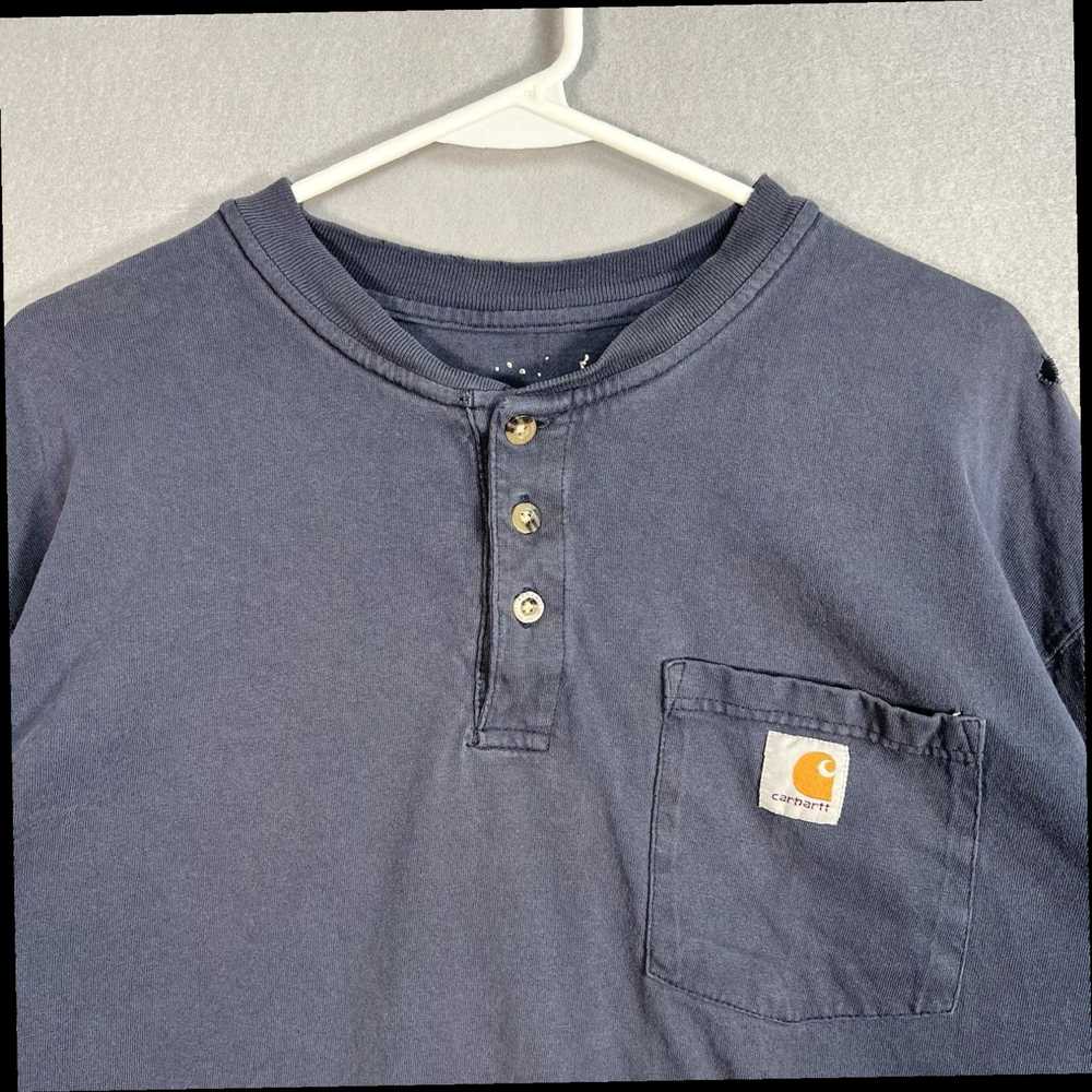 Carhartt Authentic Blue Long Sleeve Mens Henley S… - image 4